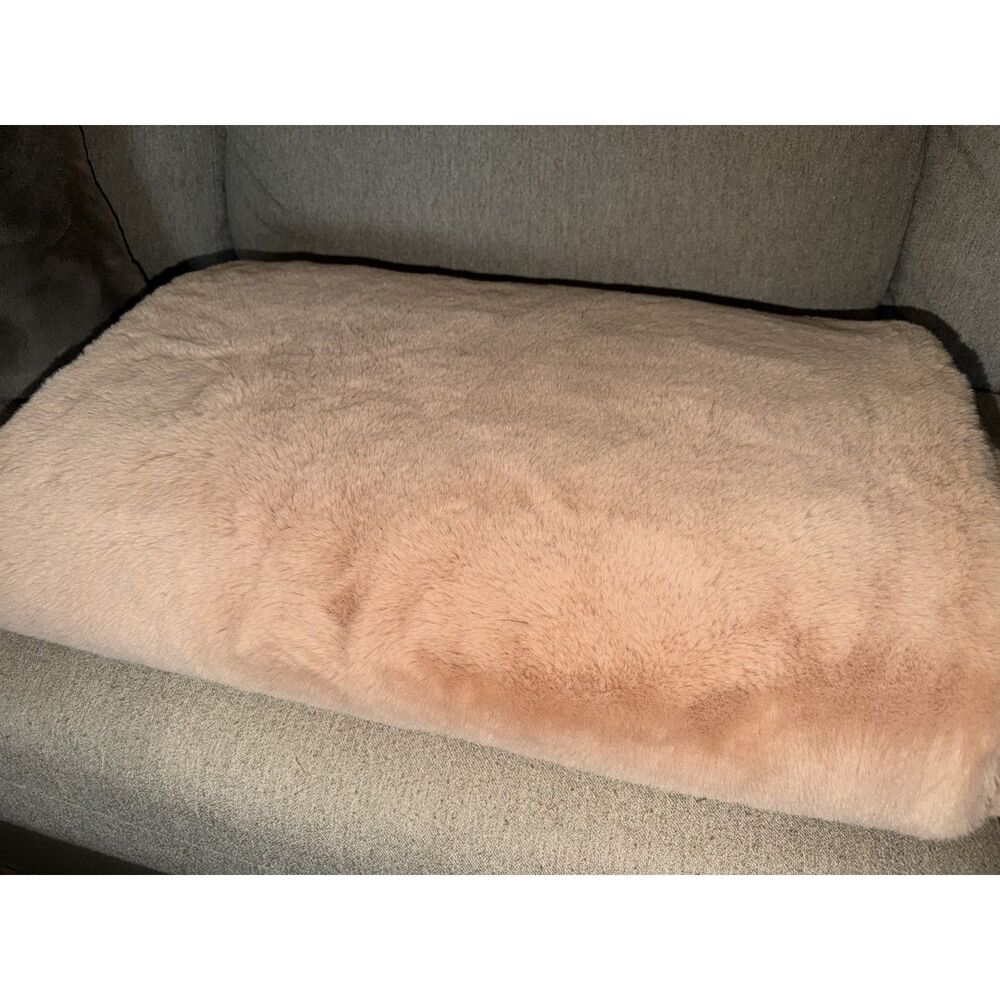 Anthropologie Home Faux Fur Throw - Pink 51"x62"